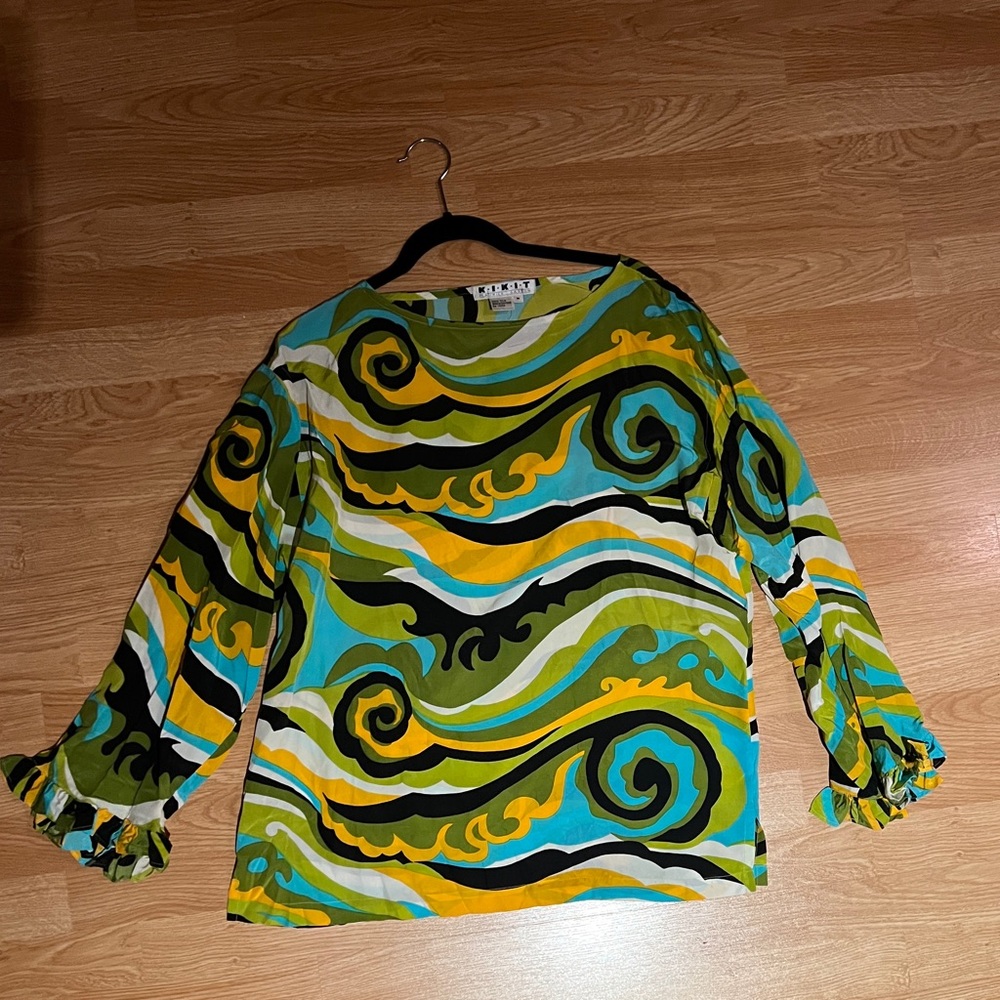 Original Kikit Maurice Sasson vintage silk 60’s style top
